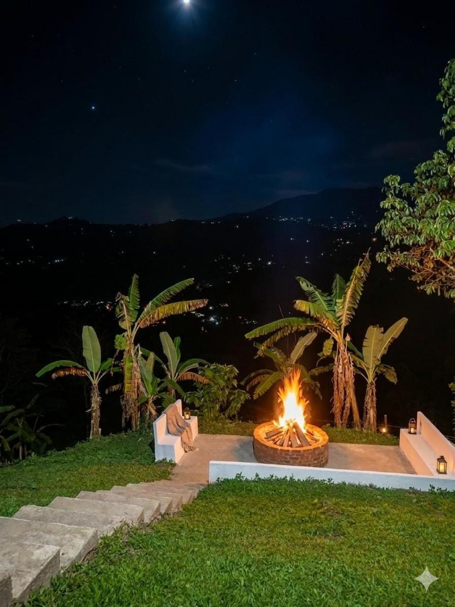 Night, Natural landscape, fireplace