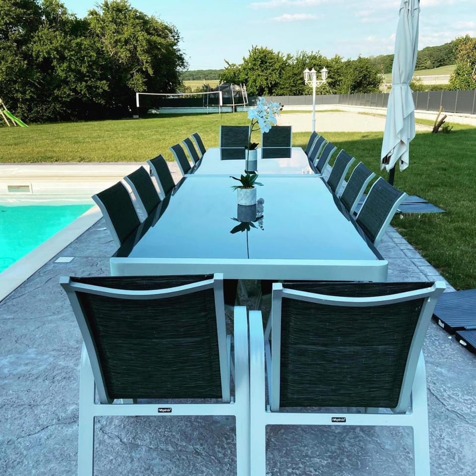 Property building, Living room, Swimming pool