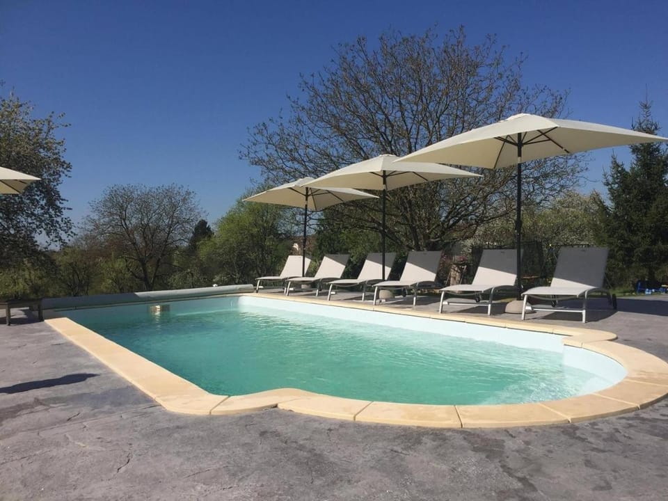 Property building, Living room, Swimming pool