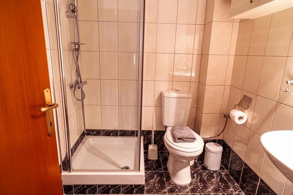 Shower, Toilet, Bathroom, Photo of the whole room, towels