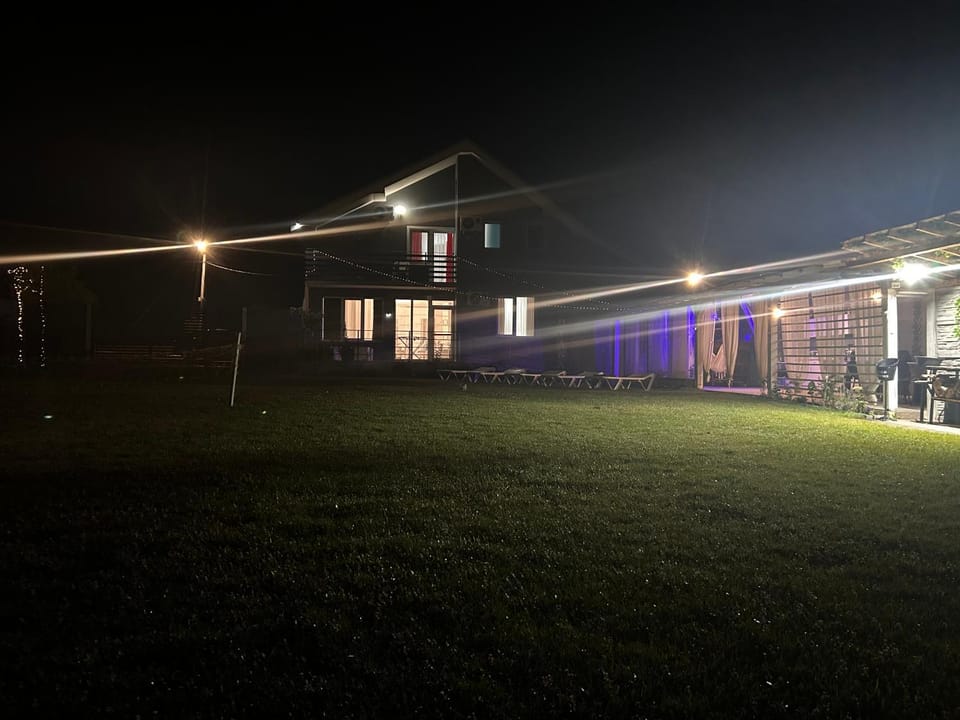 Property building, Night, Garden, Garden view