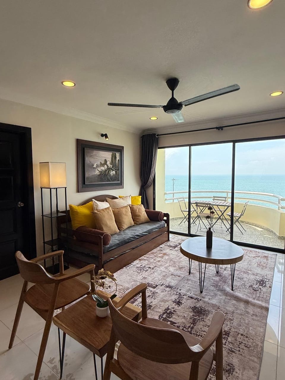 Living room, Seating area, Sea view