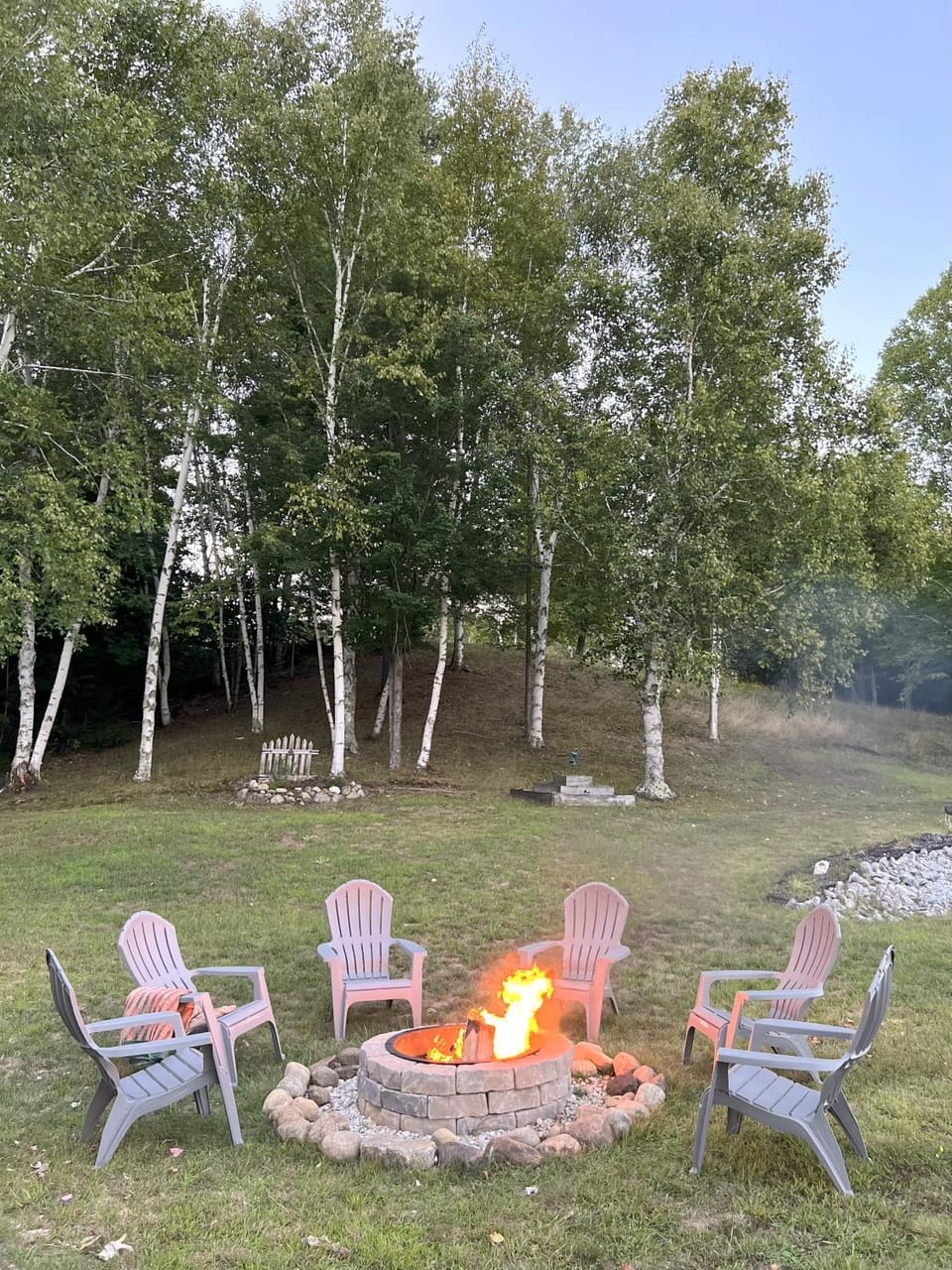 Spring, Summer, Garden, Garden view, Mountain view, fireplace