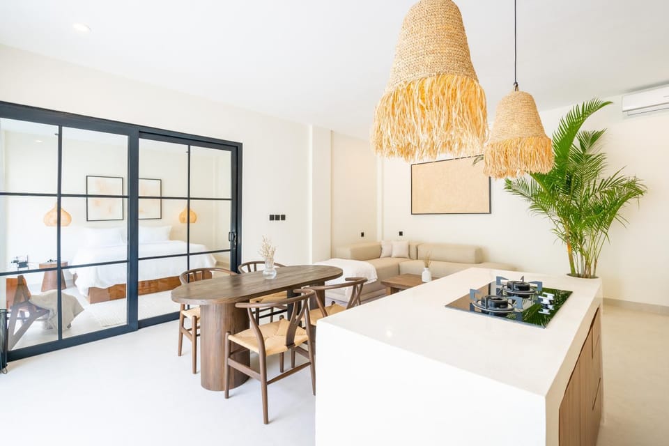 Kitchen or kitchenette, Living room, Photo of the whole room, Seating area, Dining area