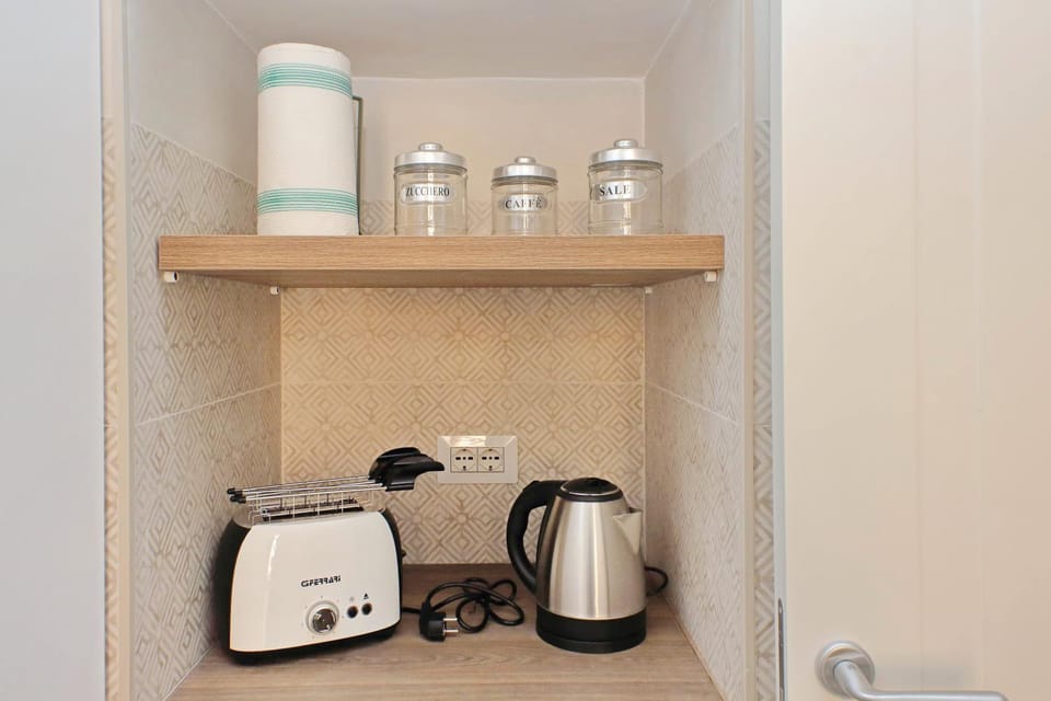 Kitchen or kitchenette, toaster