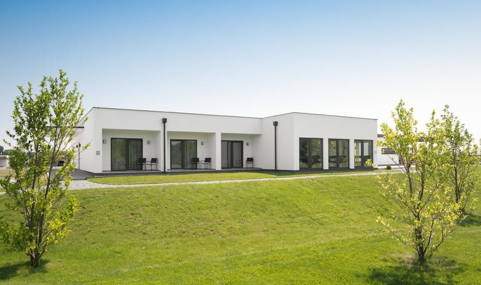 Property building, Garden, Sunset