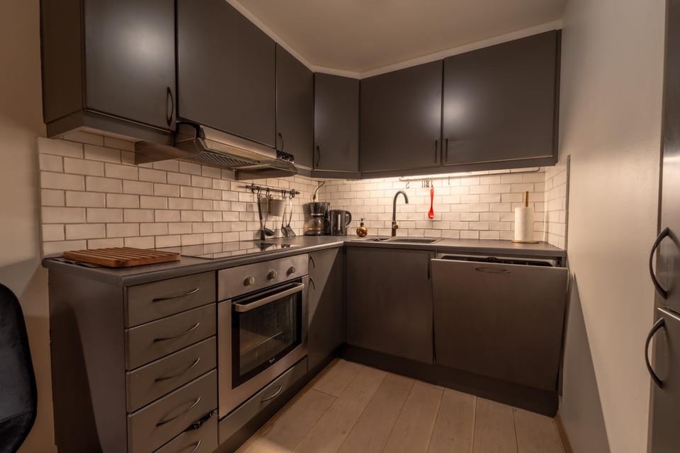 Coffee/tea facilities, Kitchen or kitchenette, dishwasher, oven, stove