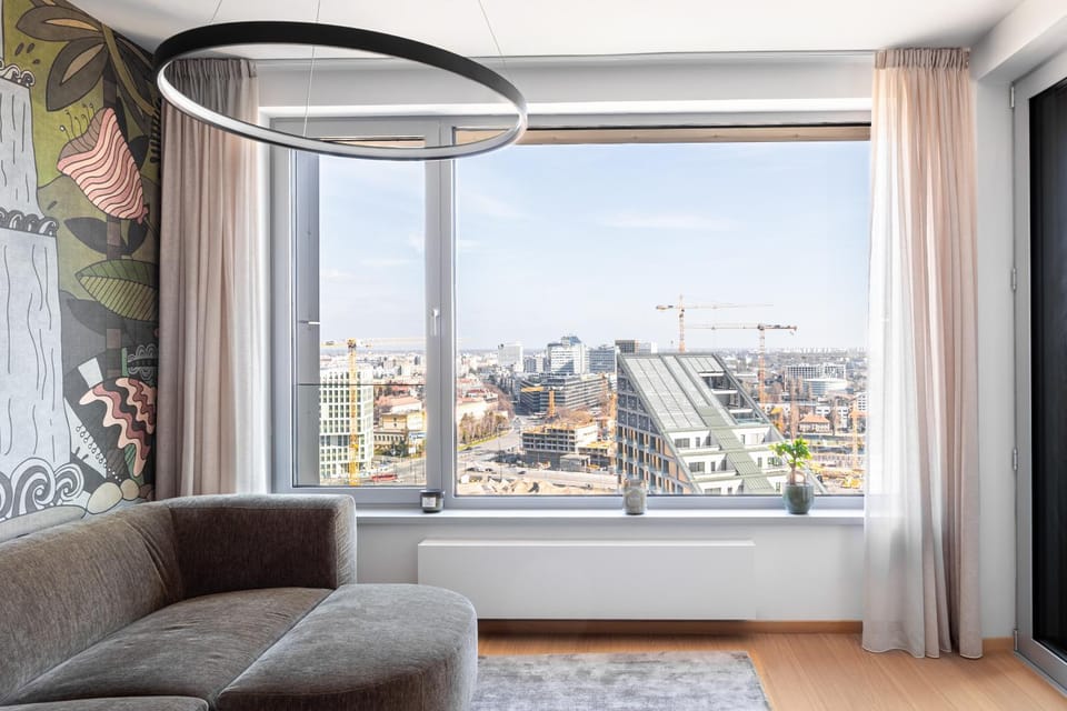 Living room, Seating area, City view