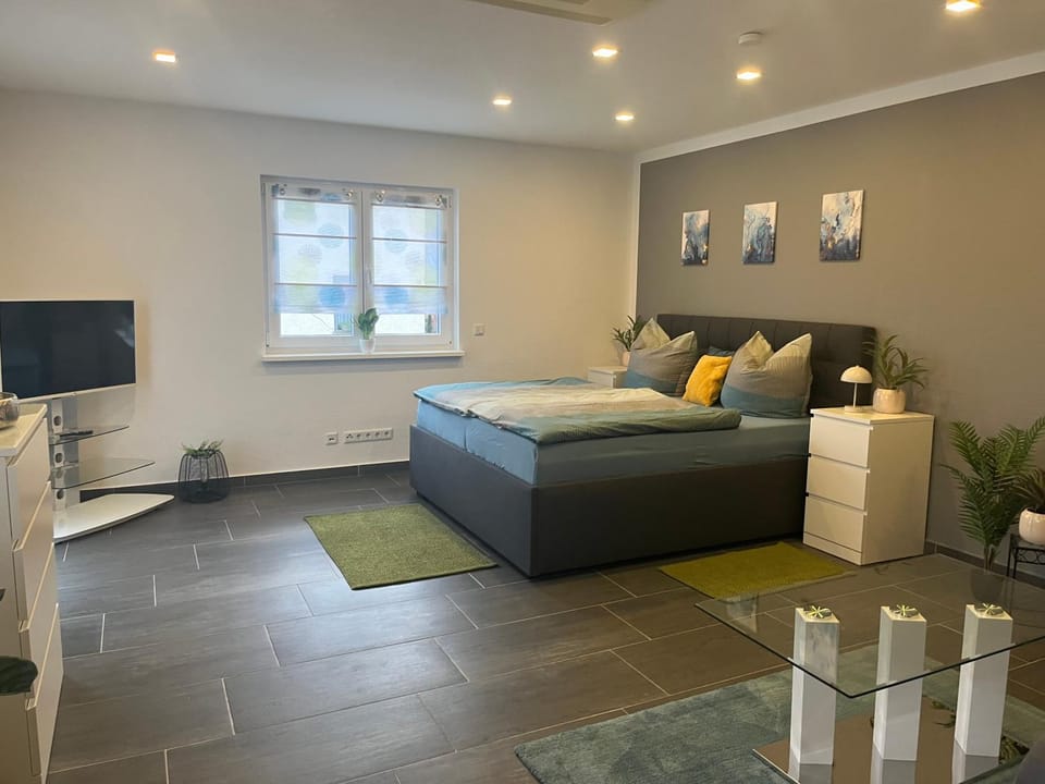 Bed, TV and multimedia, Living room, Photo of the whole room, Bedroom