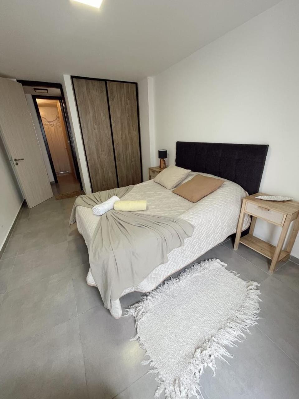 Bed, Photo of the whole room, Bedroom, towels, wardrobe