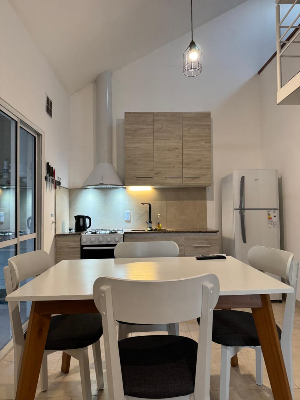 Kitchen or kitchenette, Living room, Dining area, air conditioner