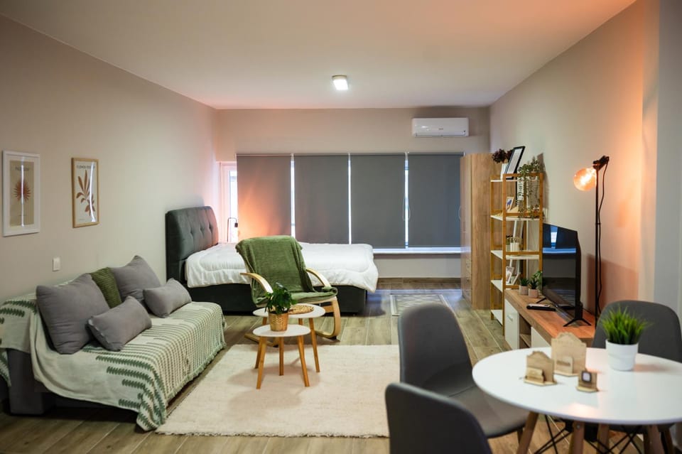 Bed, TV and multimedia, Living room, Photo of the whole room, Seating area, Dining area, Bedroom, air conditioner