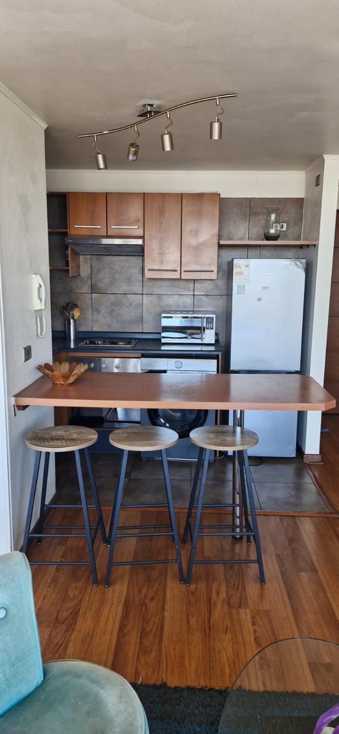 Kitchen or kitchenette, oven