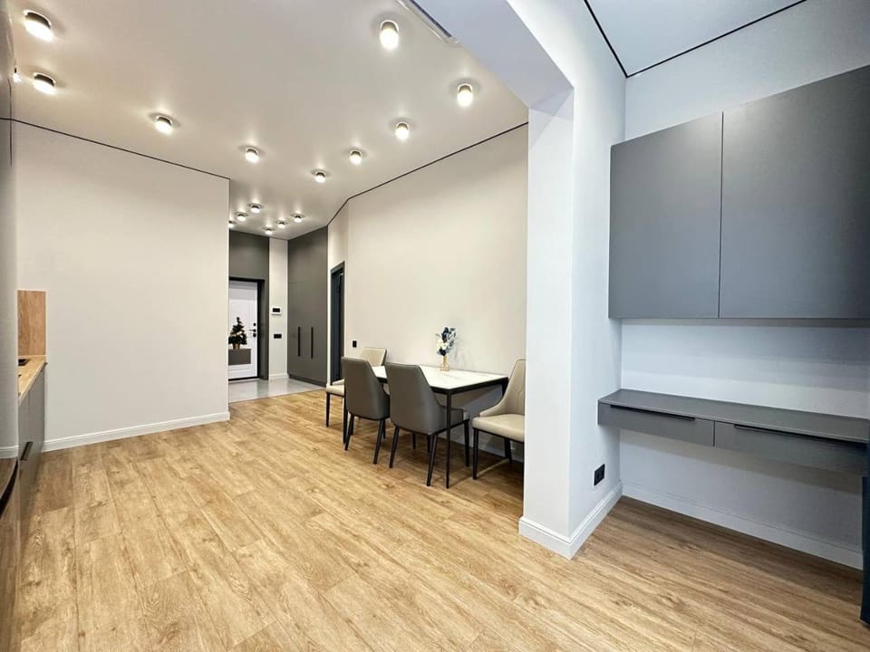 Kitchen or kitchenette, Living room, Dining area