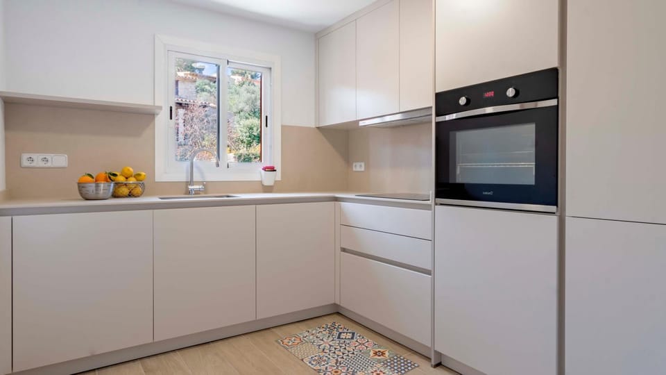 Kitchen or kitchenette, dishwasher, oven, stove