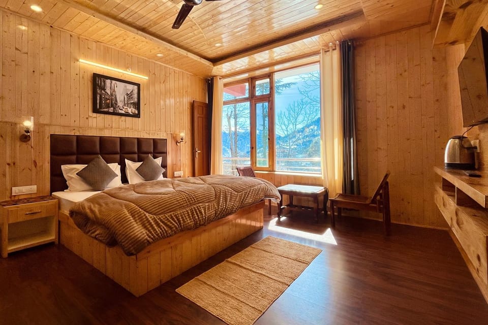 Bed, Photo of the whole room, Bedroom, Mountain view