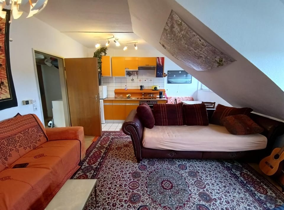 Kitchen or kitchenette, Living room, Seating area, stove