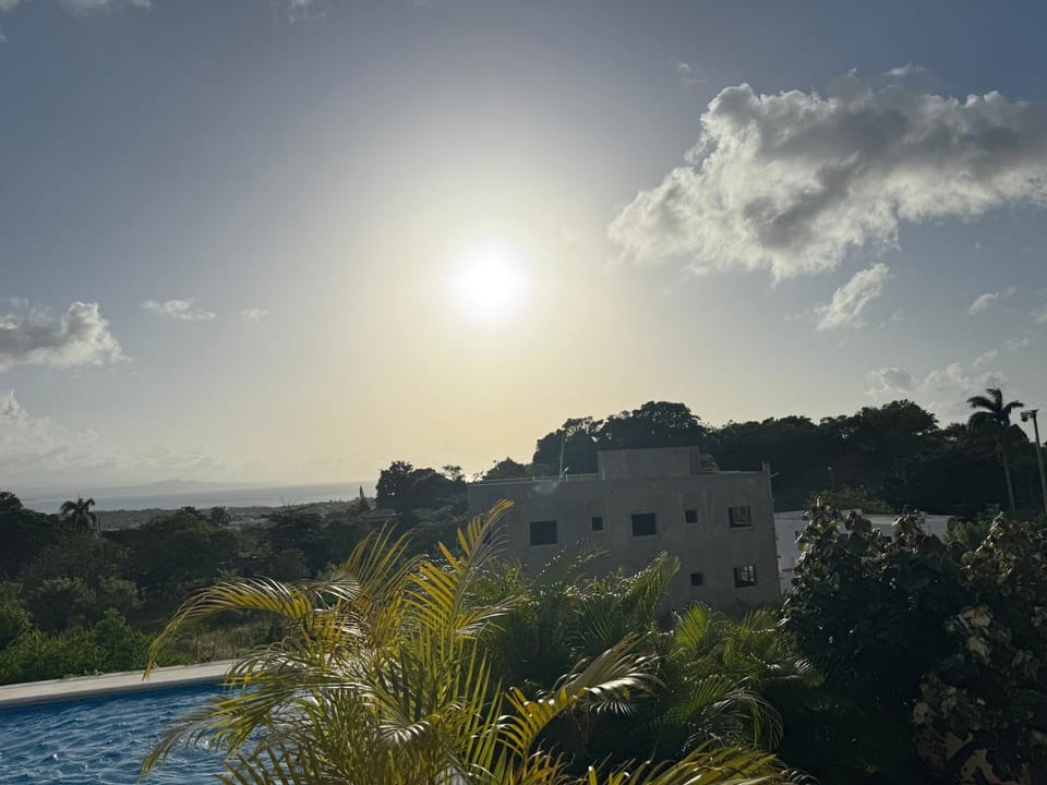 Natural landscape, Pool view, Swimming pool, Sunset