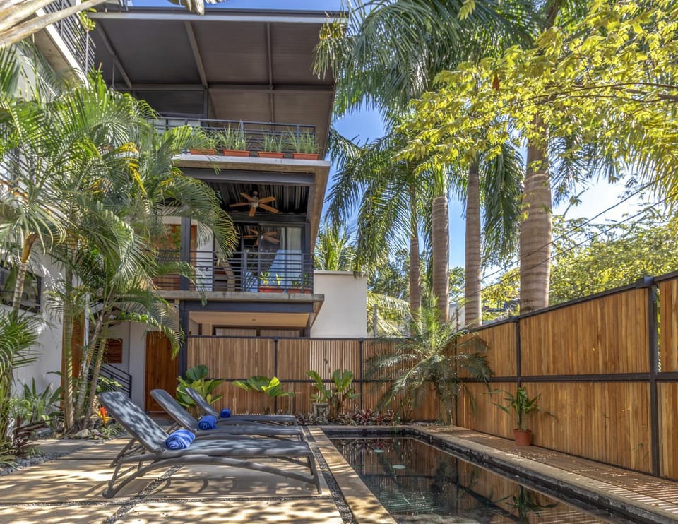 Property building, Patio, View (from property/room), Balcony/Terrace, Garden view, Swimming pool