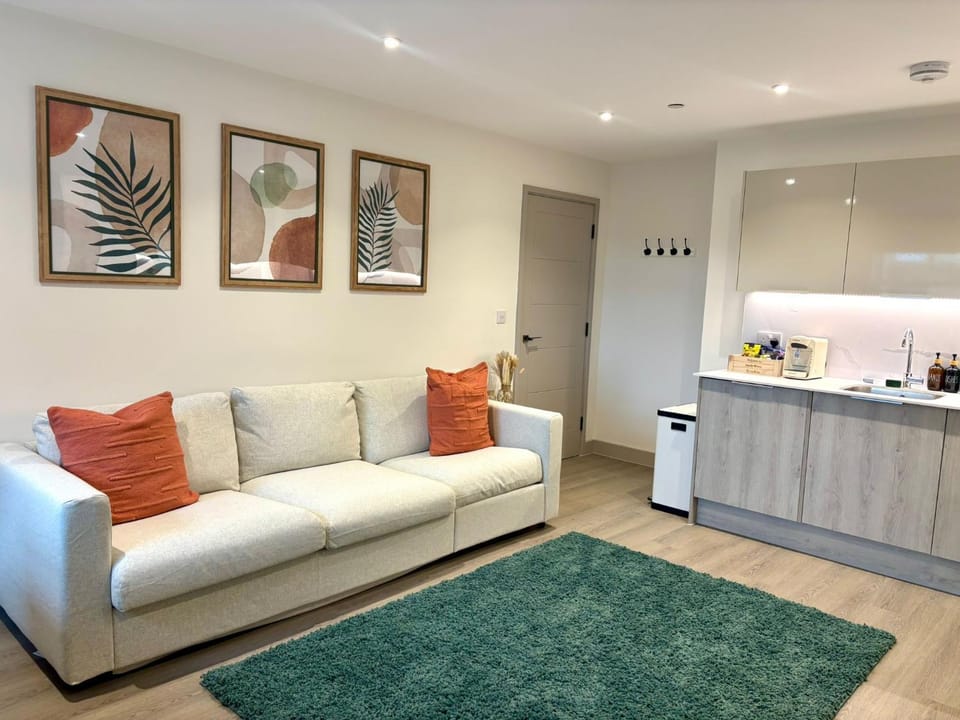 Kitchen or kitchenette, Living room, Seating area