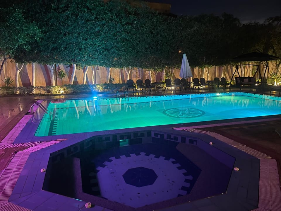 Night, Pool view, Swimming pool