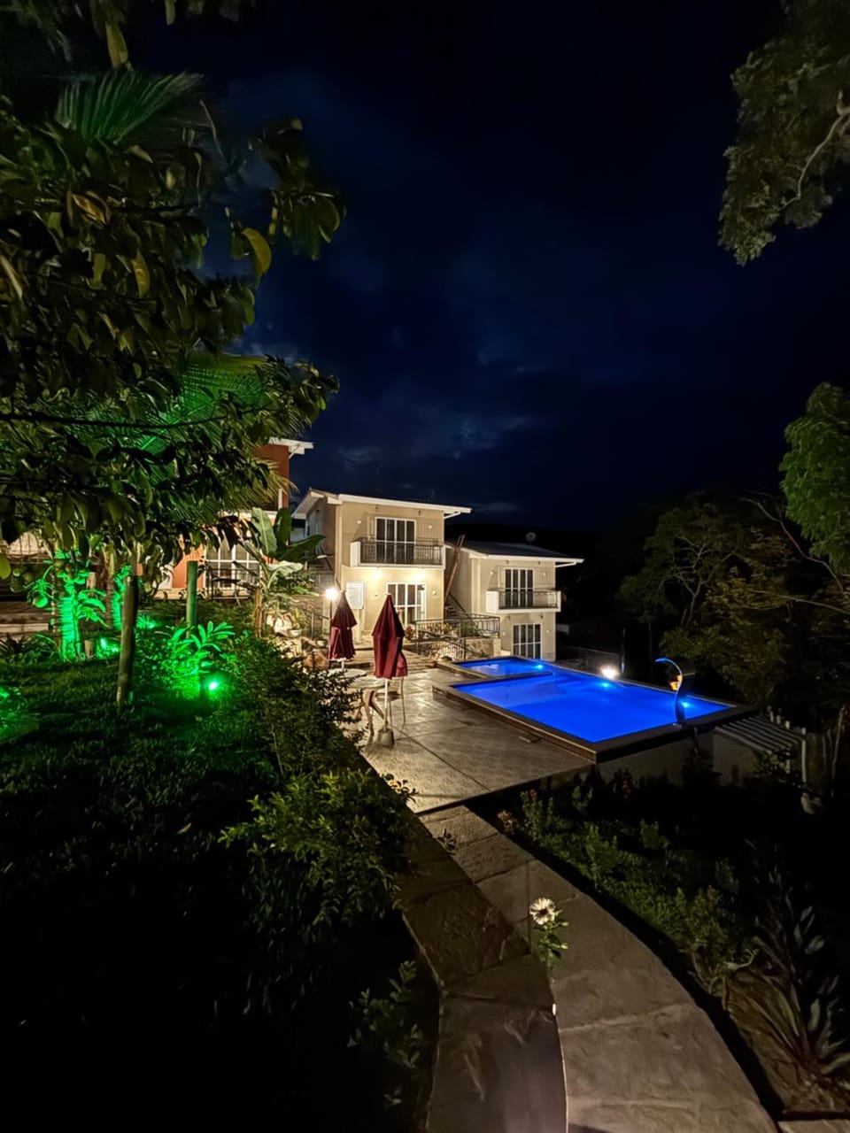 Night, Garden view, Pool view
