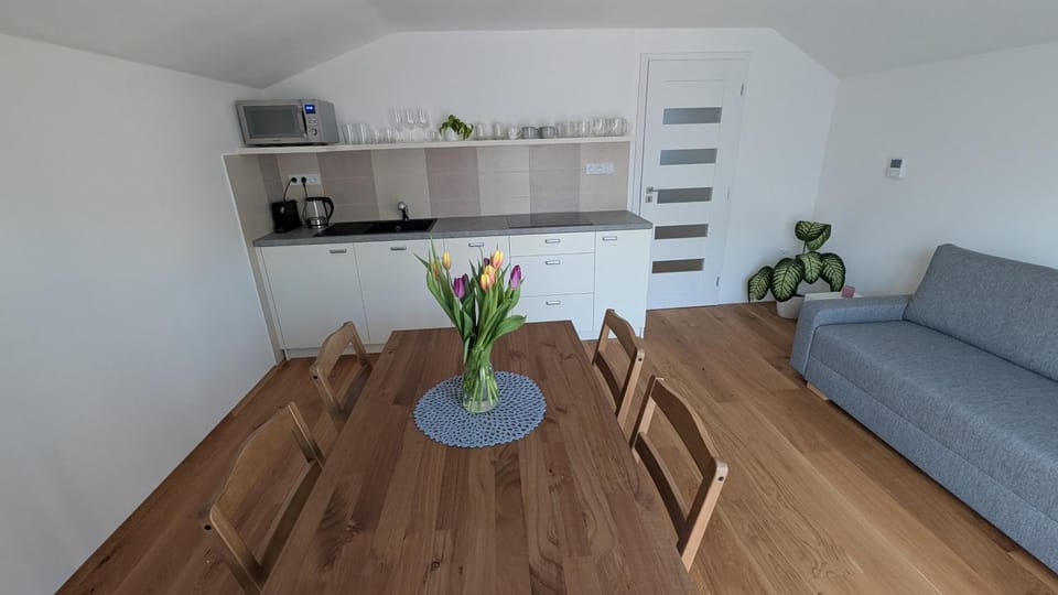 Kitchen or kitchenette, Living room, Dining area