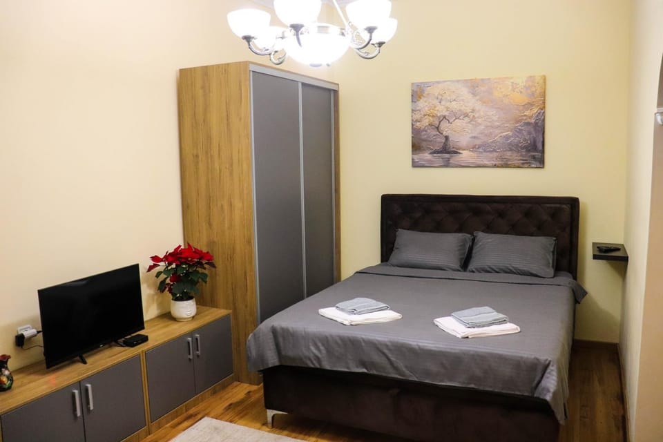 Bed, TV and multimedia, Photo of the whole room, Bedroom, towels, wardrobe