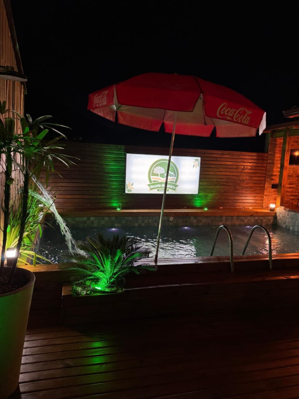 Patio, Night, Pool view, Swimming pool