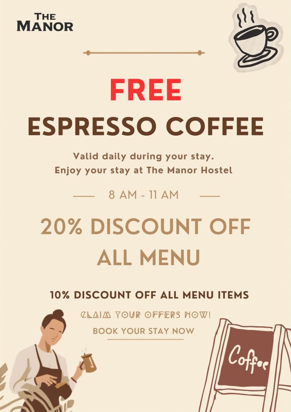 Coffee/tea facilities, Breakfast