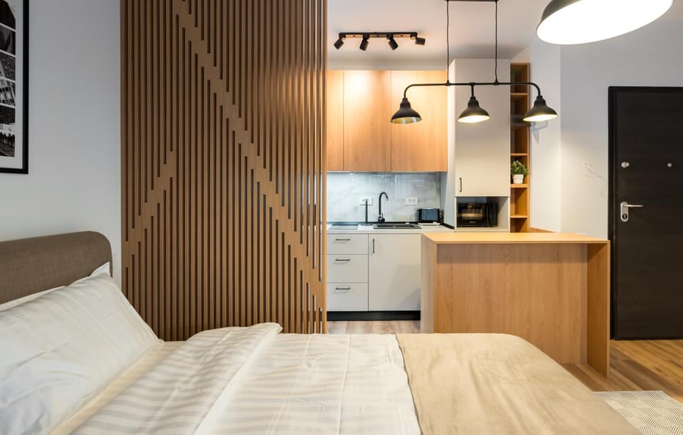 Bed, Kitchen or kitchenette, Photo of the whole room, Bedroom