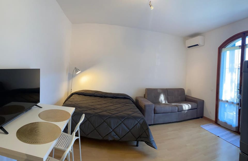 Bed, TV and multimedia, Living room, Photo of the whole room, Bedroom, air conditioner