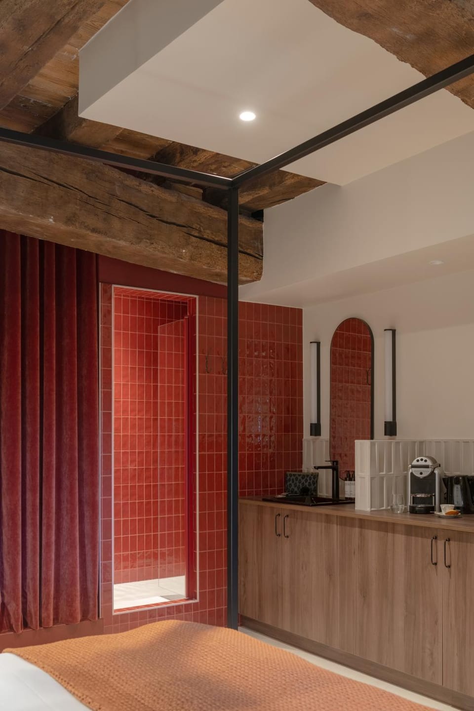 Shower, Bed, Coffee/tea facilities, Kitchen or kitchenette, Photo of the whole room, Bedroom, minibar