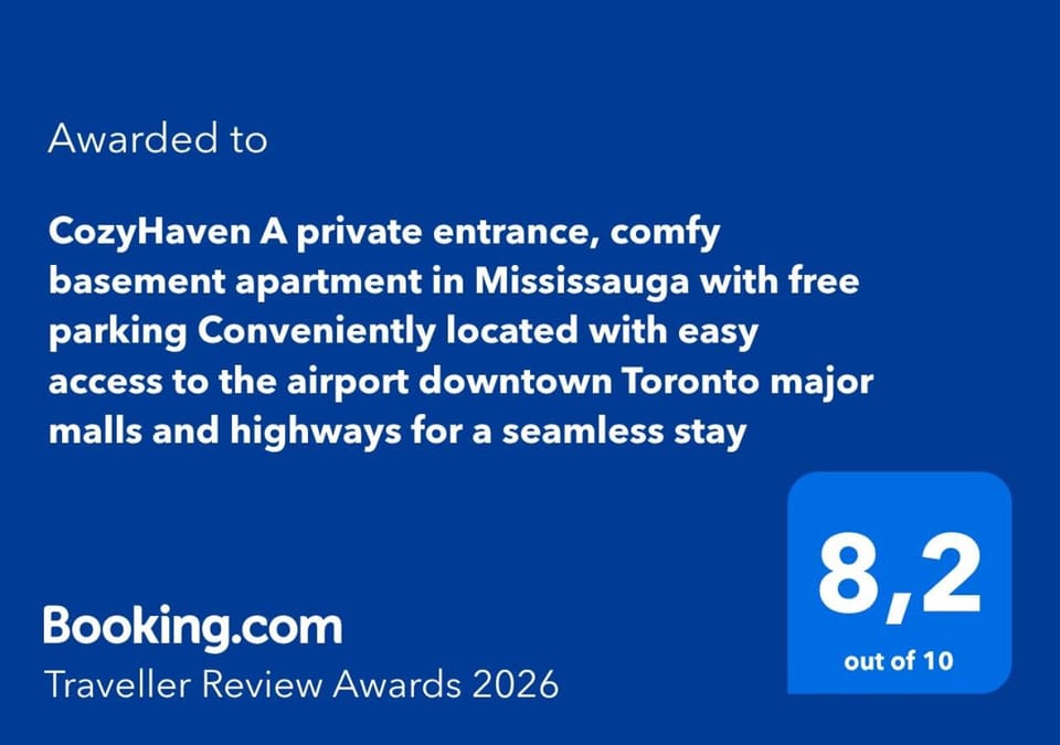 CozyHaven A private entrance, comfy basement apartment in Mississauga with free parking Conveniently located with easy access to the airport downtown Toronto major malls and highways for a seamless stay House in Milton