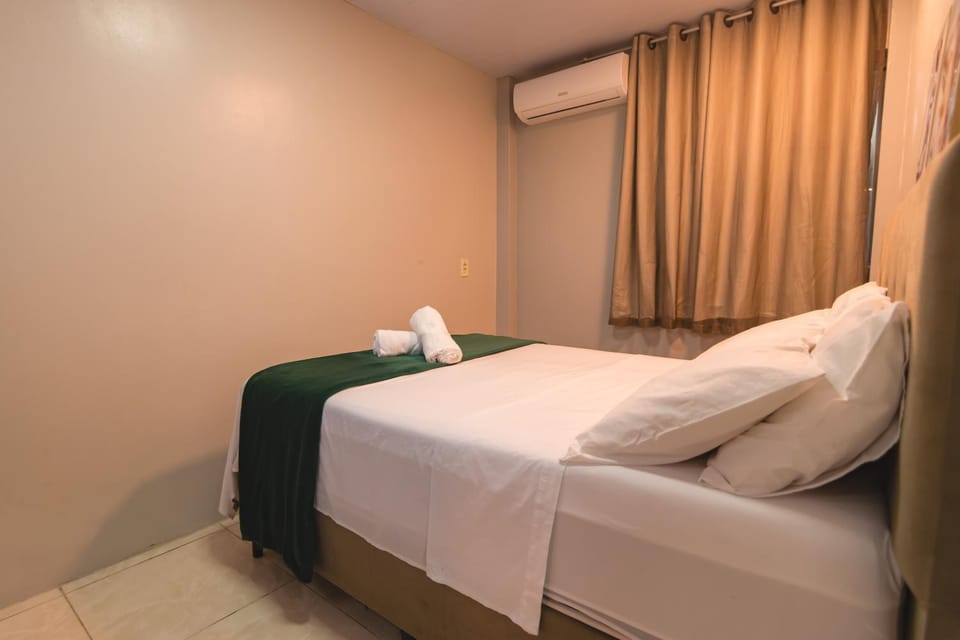 Bed, Photo of the whole room, Bedroom, towels, air conditioner