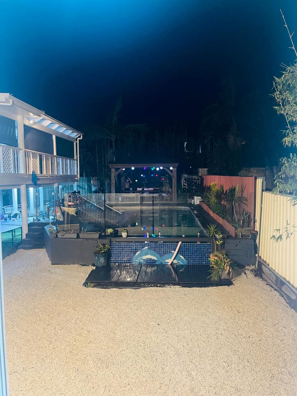 Night, Garden, Garden view, Pool view