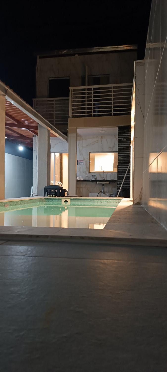 Night, Pool view, Swimming pool