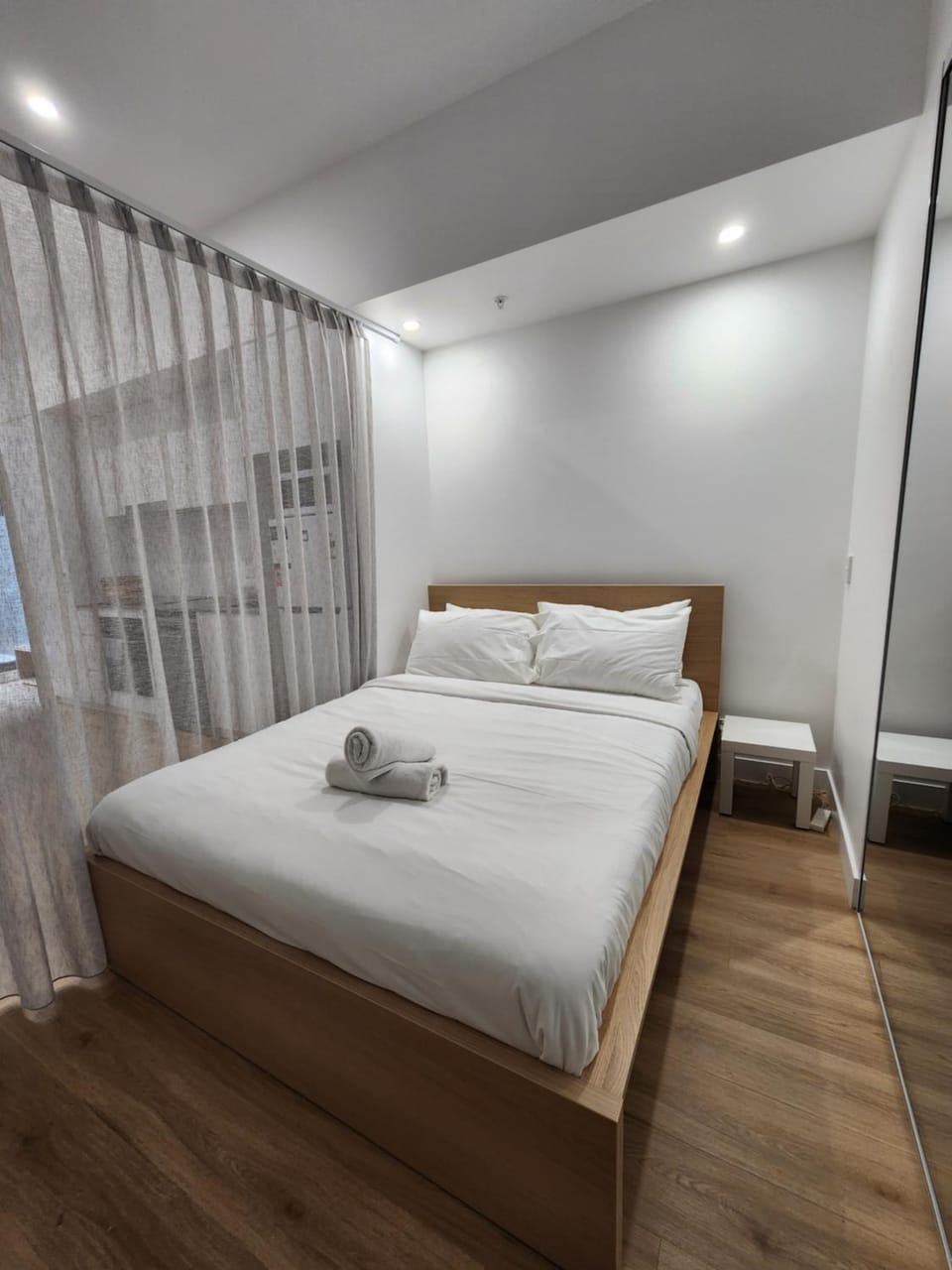 Bed, Photo of the whole room, Bedroom, towels, wardrobe