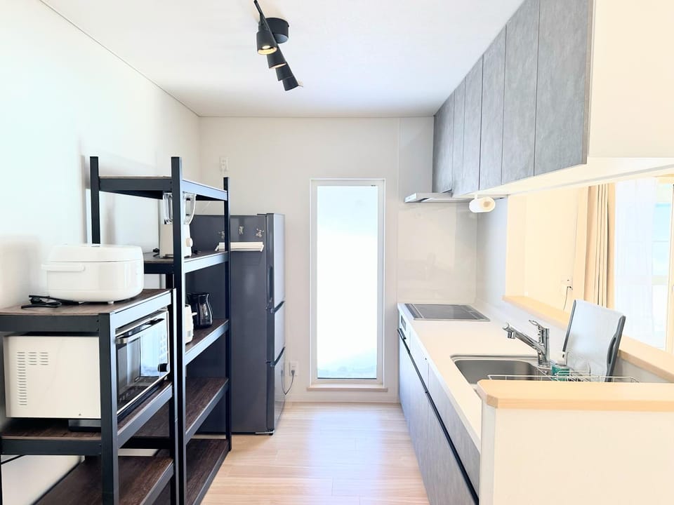 Kitchen or kitchenette, oven, stove