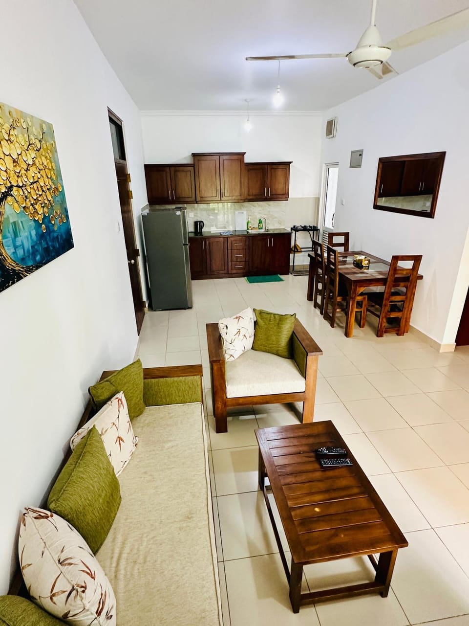 Kitchen or kitchenette, Living room, Dining area