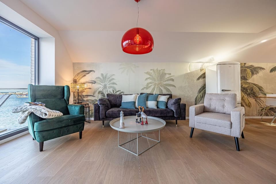 Living room, Seating area, Sea view