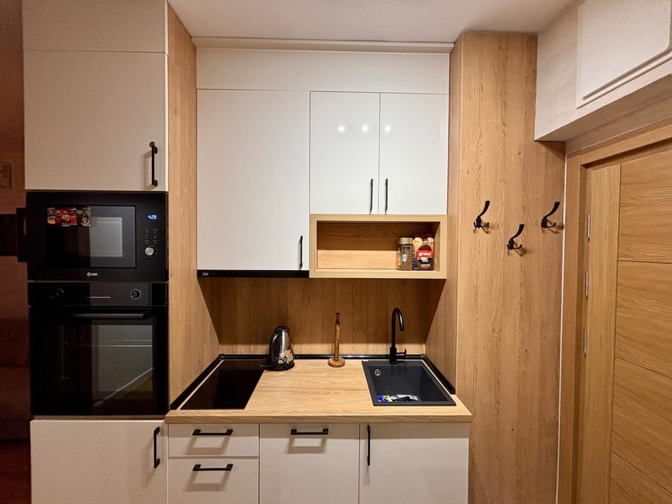 Kitchen or kitchenette, oven, stove
