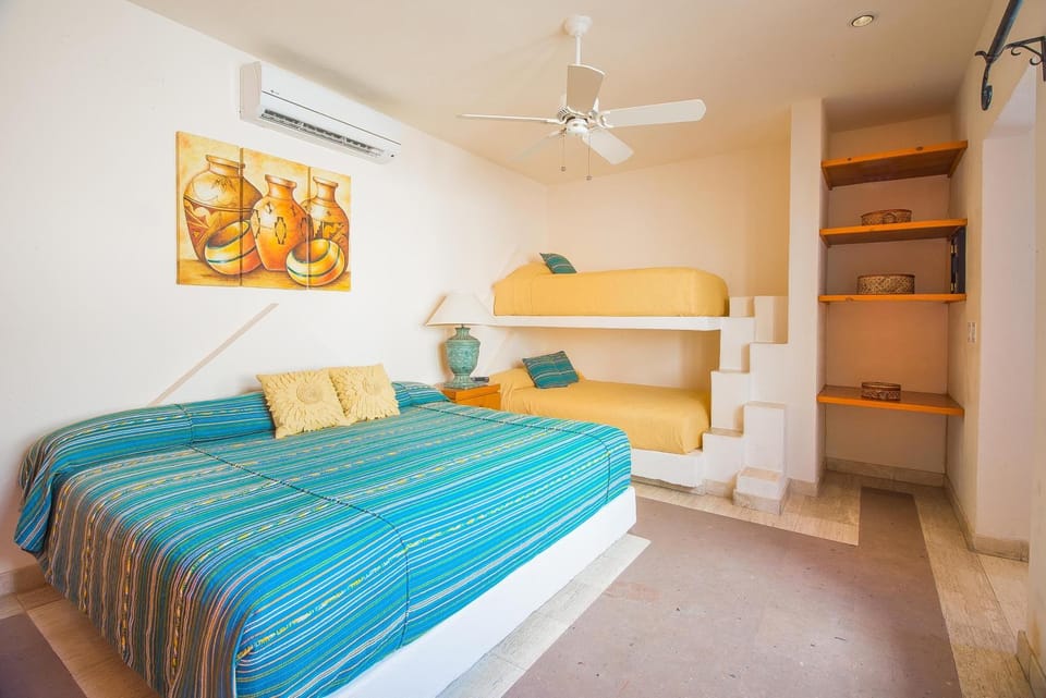 Bed, Bedroom, bunk bed, air conditioner