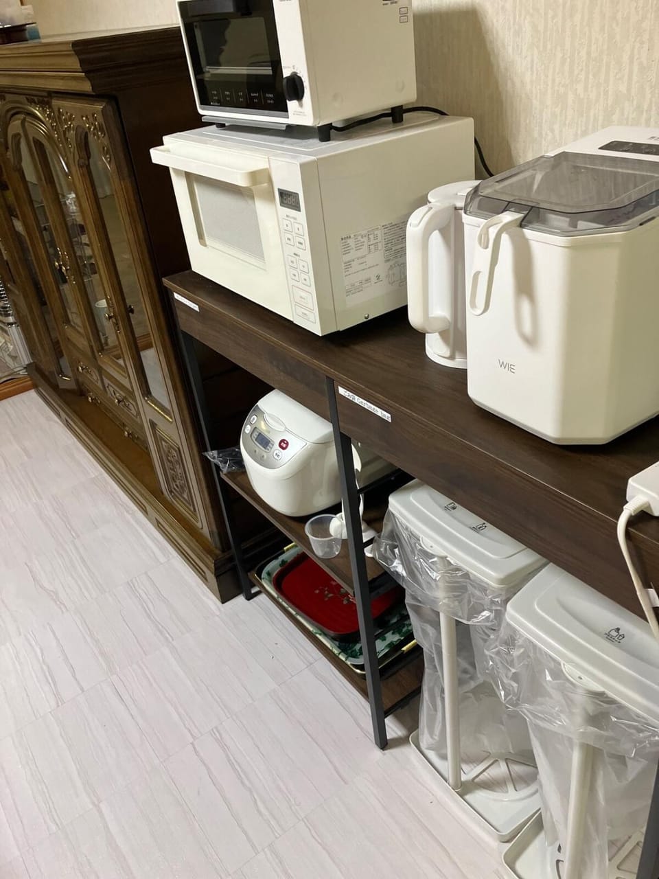 Kitchen or kitchenette, toaster