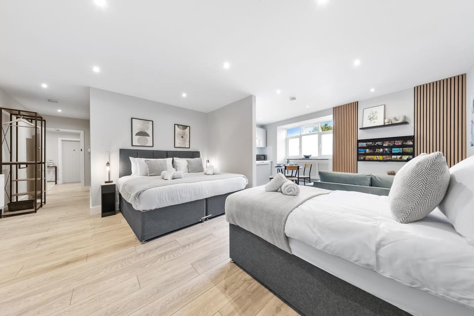 Bed, Living room, Photo of the whole room, Seating area, Bedroom