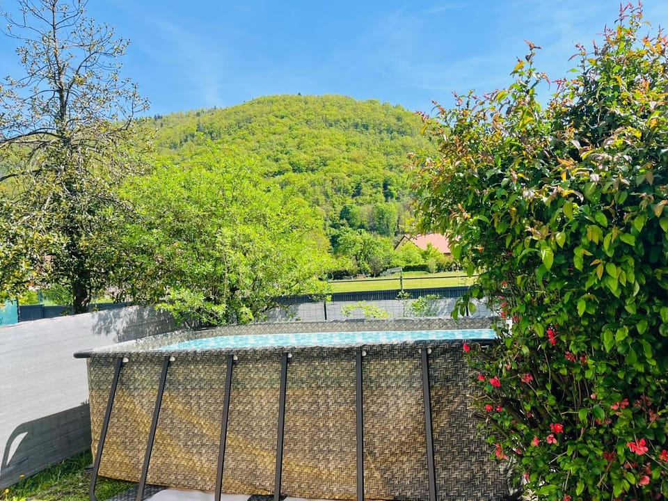 Natural landscape, Mountain view, Swimming pool