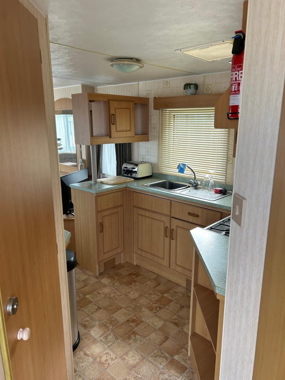 Kitchen or kitchenette, toaster