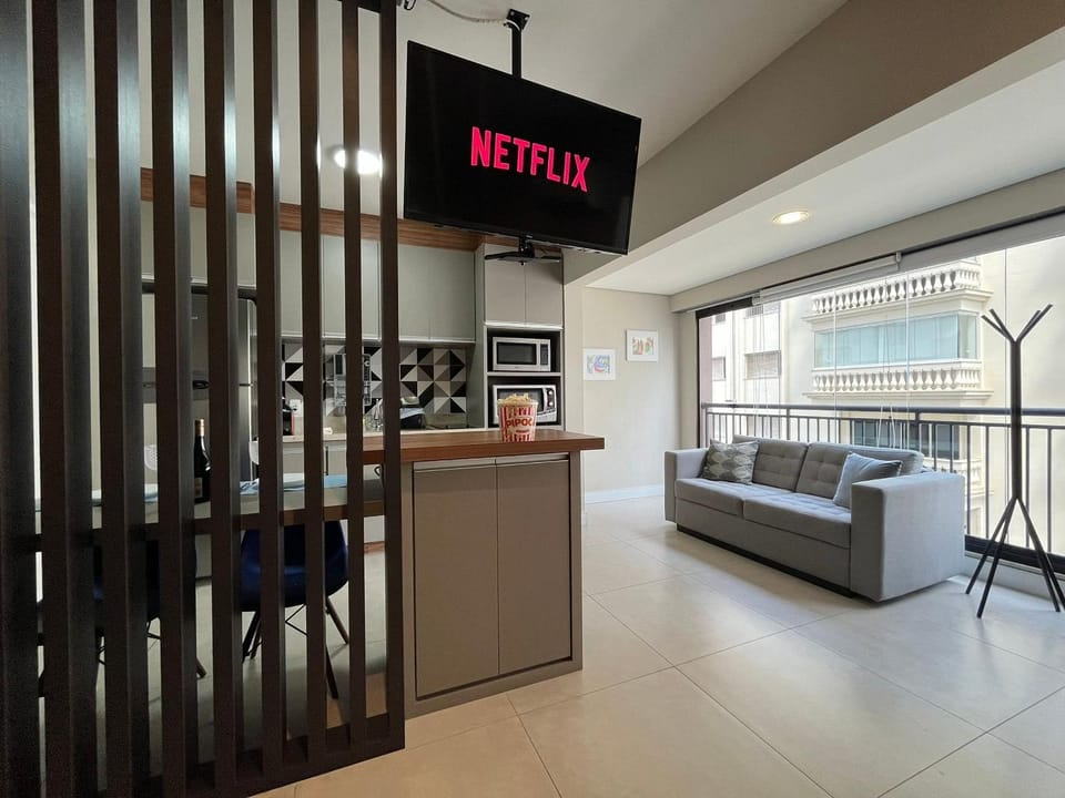 Moderno Studio Line Up - Vaga e AC | Delfhy Apartment in Sao Paulo City