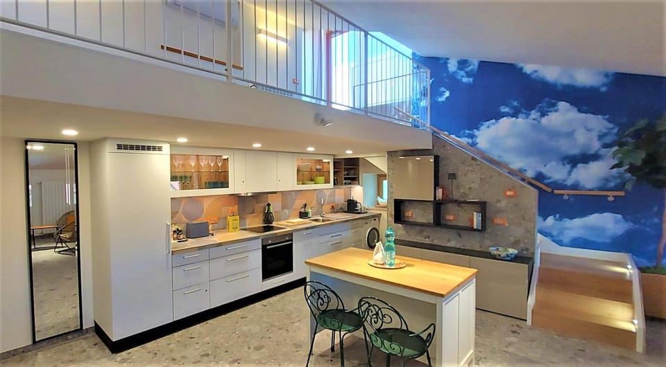 Living room, kitchen