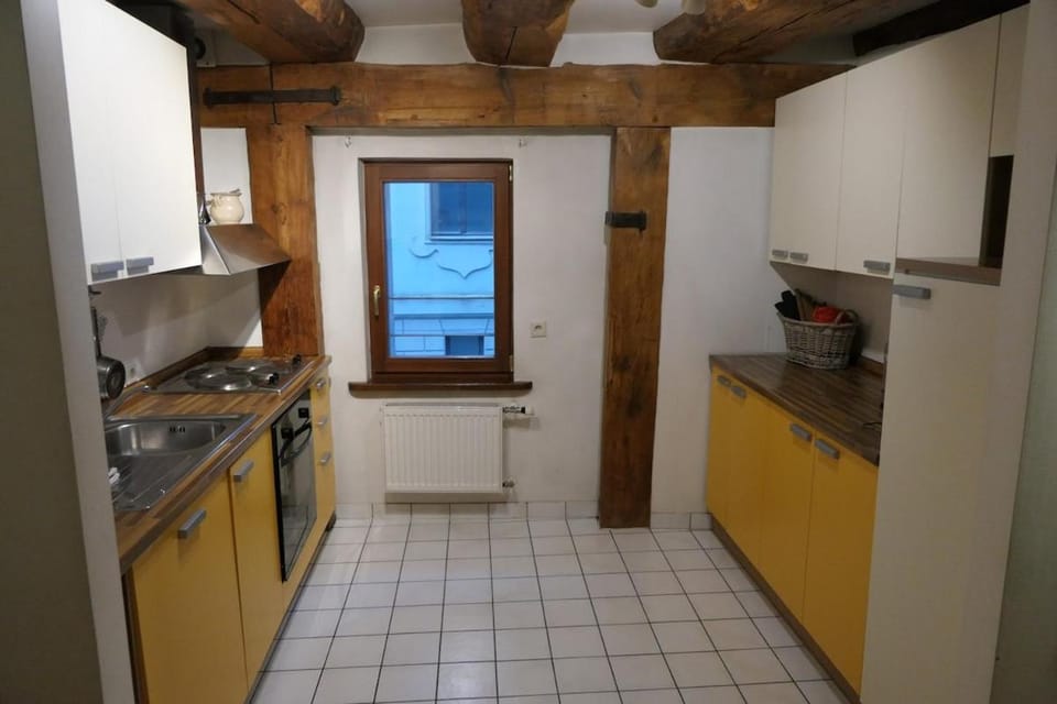 Kitchen or kitchenette, oven, stove